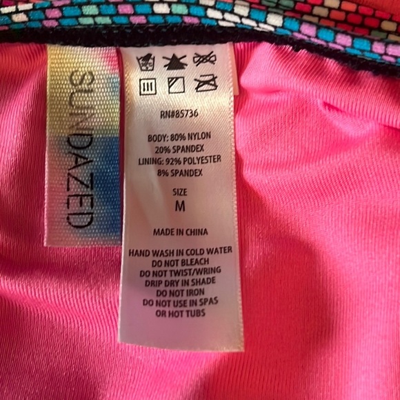 NWT SunDazed Stunner Strappy Hipster Bikini Swim Bottoms Medium Tribal Print - Picture 9 of 11